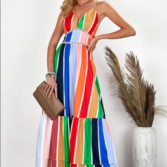 Multicolored striped dress - Picture 4 of 7
